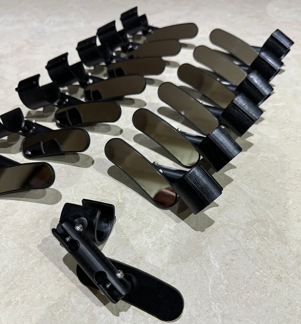 3D Resin-Printed Housing with High-Polish Stainless Mirror (Complete with Arm & Clip)